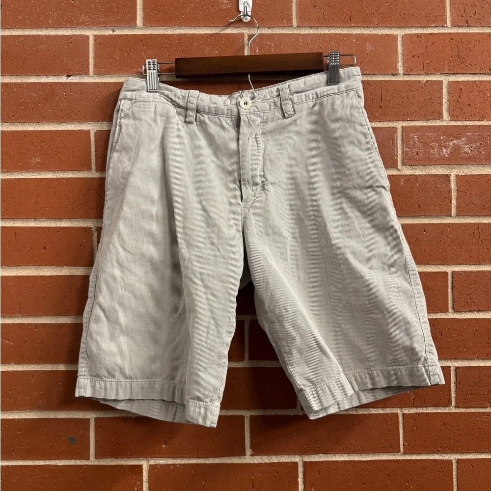 Banana Republic Striped Twill Shorts Gray/White Size 30